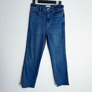 Frame le sylvie slender straight blue denim jeans size 27